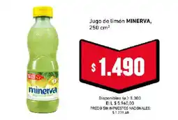 Cooperativa Obrera Minerva jugo de limón oferta