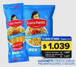 Carrefour Maxi Lucchetti fideos varias presentaciones oferta