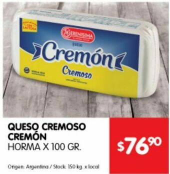 Disco Queso cremoso cremon horma x 100g oferta