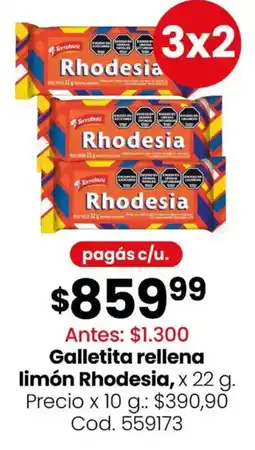 Coto Rhodesia galletita rellena limón oferta