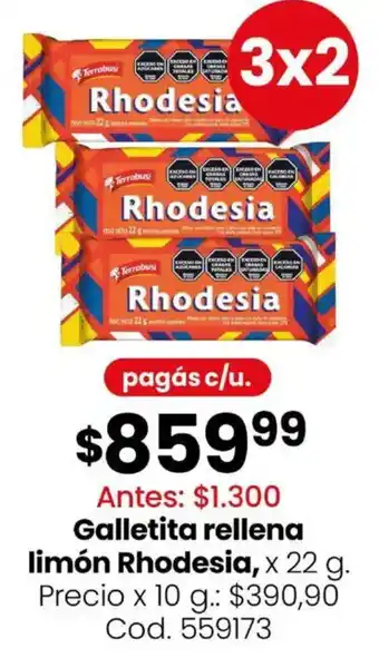 Rhodesia galletita rellena limón