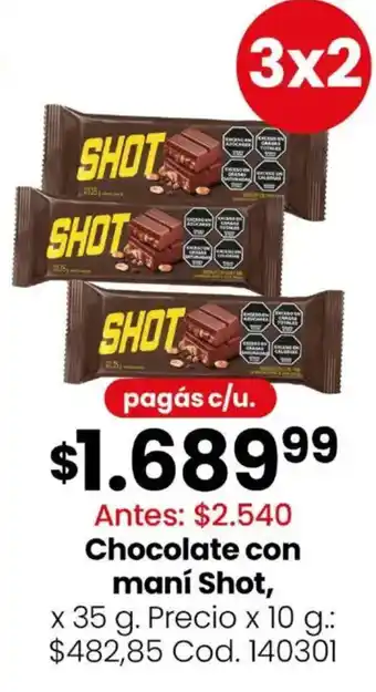Shot chocolate con maní