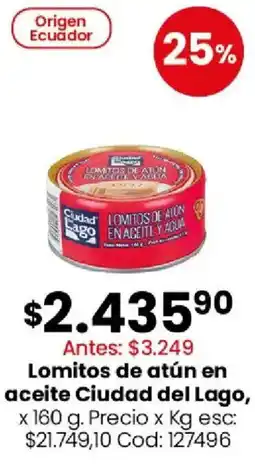 Coto Ciudad del Lago lomitos de atún en aceite y agua oferta