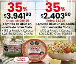 Coto Coto lomitos de atún en aceite de oliva oferta