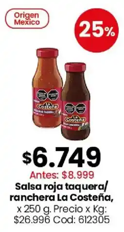 Coto La costeña salsa roja taquera ranchera oferta