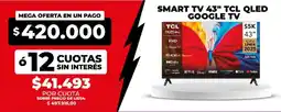 Supermayorista Vital Tcl smart tv 43" qled google tv oferta