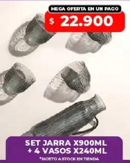 Supermayorista Vital Set jarra x900ml + 4 vasos x240ml oferta