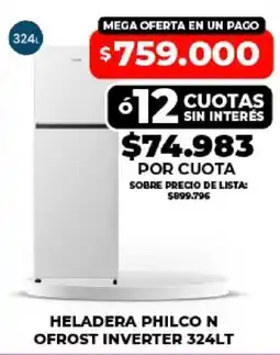 Supermayorista Vital Philco heladera n ofrost inverter oferta