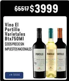 Makro El portillo - vino el portillo varietales btx750ml oferta