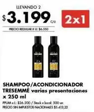 Disco Tresemmé - shampoo/acondicionador oferta