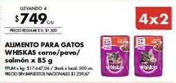 Disco Whiskas - alimento para gatos carne/pavo/salmón x 85 g oferta