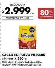 Disco Nesquik - cacao en polvo oferta