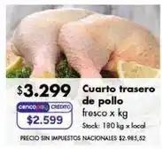 Disco Cuarto trasero de pollo fresco oferta