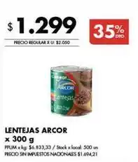 Disco Arcor - lentejas oferta