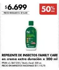 Disco Repente de insectos family care en crema extra duración oferta