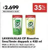 Disco Cif - lavavajillas bioactive lima/limón doypack oferta