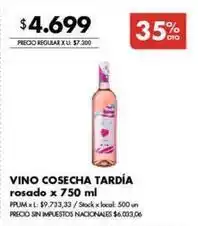Disco Vino cosecha tardía rosado oferta