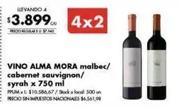 Disco Alma mora - vino alma mora malbec/ cabernet sauvignon/ syrah oferta