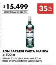 Disco Bacardi - ron carta blanca oferta