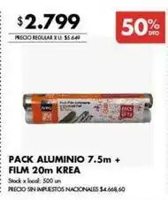 Disco Krea - pack aluminio + film oferta