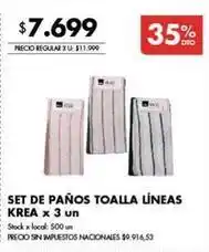 Disco Krea - set de paños toalla líneas oferta
