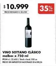 Disco Vino sottano clásico malbec oferta