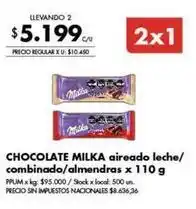 Disco Milka - chocolate aireado leche/combinado/almendras oferta