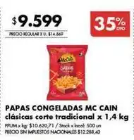 Disco Mc cain - papas congeladas corte tradicional oferta