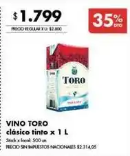 Disco Toro - vino clásico tinto oferta