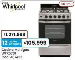 Whirlpool - cocina multigas wfx57di cod. 487433