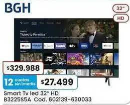 Bgh - smart tv led 32 hd b3225s5a