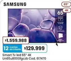 Coto Samsung - smart tv led 65 4k un65u8000fgczb oferta