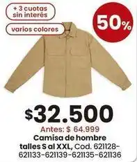 Coto Camisa de hombre talles s al xxl, cod. 621128-621133-621139-621135-621136 oferta