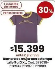 Coto Good - remera de mujer con estampa oferta