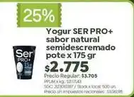 Jumbo Ser - yogur pro+ sabor natural semidescremado pote oferta