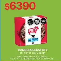 Supermercados Vea Paty - hamburguesa oferta