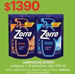Supermercados Vea Zorro - limpiador antigrasa y limpiacristales oferta