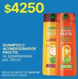 Supermercados Vea Fructis - shampoo o acondicionador oferta