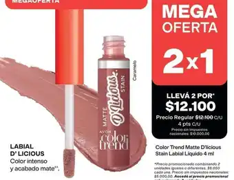 Avon - color trend matte d'licious stain labial liquido