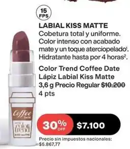 Avon Off - lápiz labial kiss matte oferta