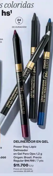 Avon - delineador en gel power stay lápiz