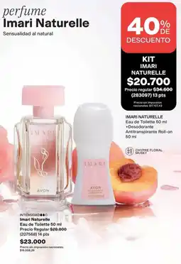 Avon Avon - imari naturelle eau de toilette 50 ml + desodorante roll-on oferta
