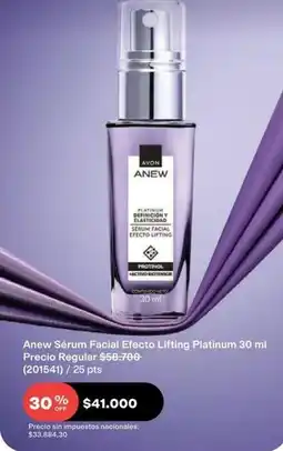 Avon Anew - sérum facial efecto lifting platinum 30 ml oferta