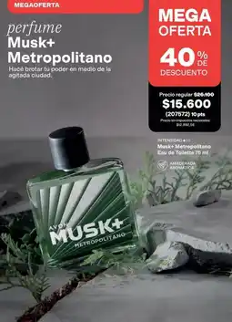 Avon Avon - musk+ metropolitano eau de toilette oferta