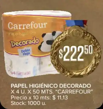Carrefour Carrefour Papel Higiénico Decorado x 4u x 50mts. oferta