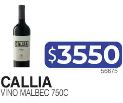 Masivos Callia vino malbec oferta