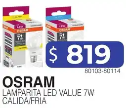 Masivos Osram lamparita led value 7w calida/fria oferta