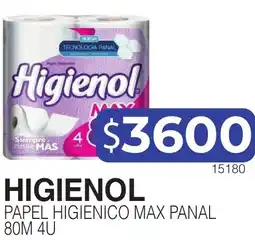 Masivos Higienol papel higienico max panal oferta
