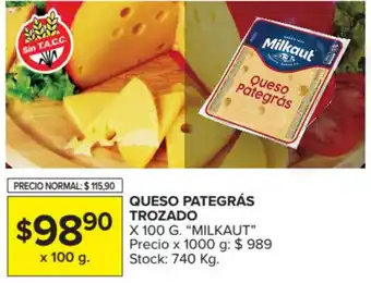 Carrefour Milkaut Queso Pategrás Trozado x 100g oferta