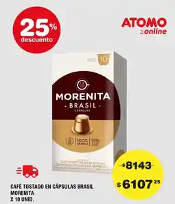Atomo Conviene Morenita - café tostado en cápsulas brasil oferta